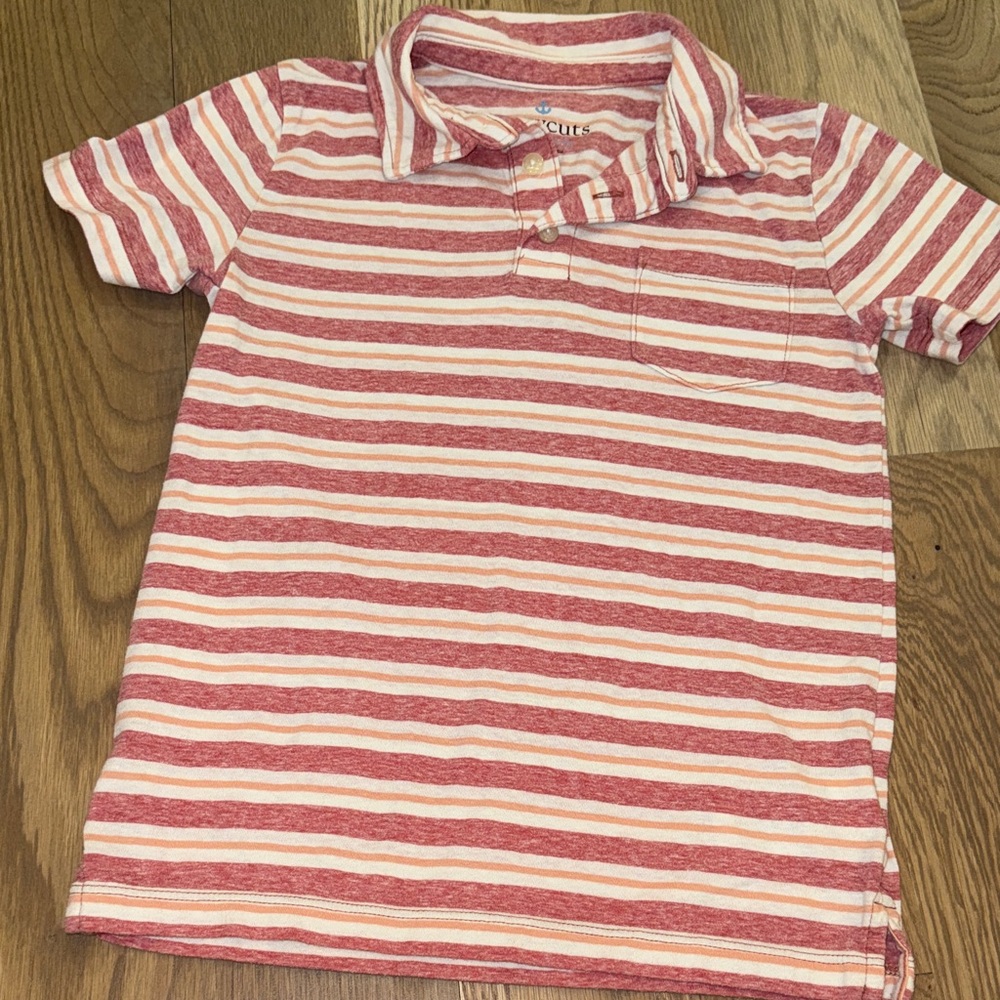 Crewcuts Red and White Striped Polo Shirt